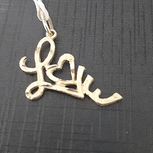 14K D/C LOVE CHARM YELLOW GOLD